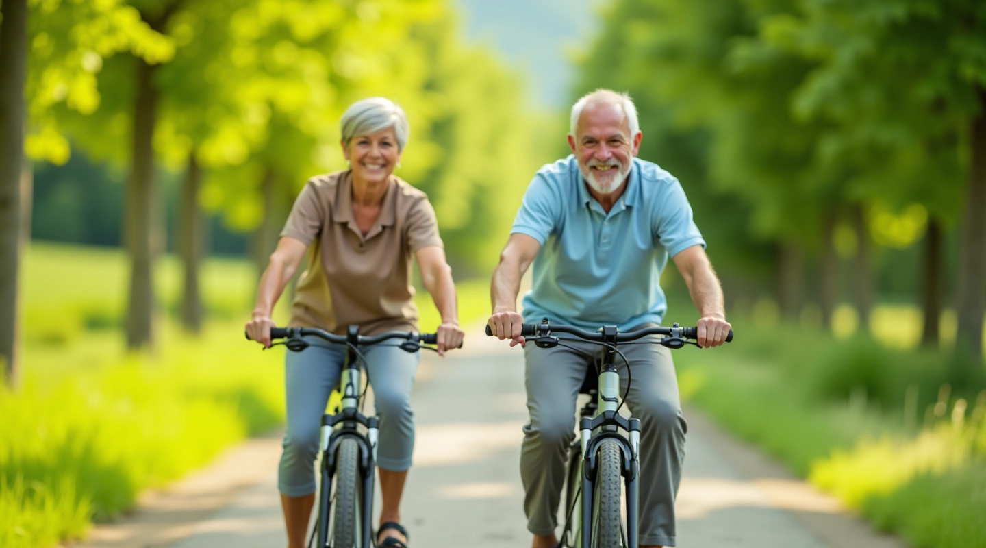 Seniori uz elektrovelotūrēm lauku apvidū